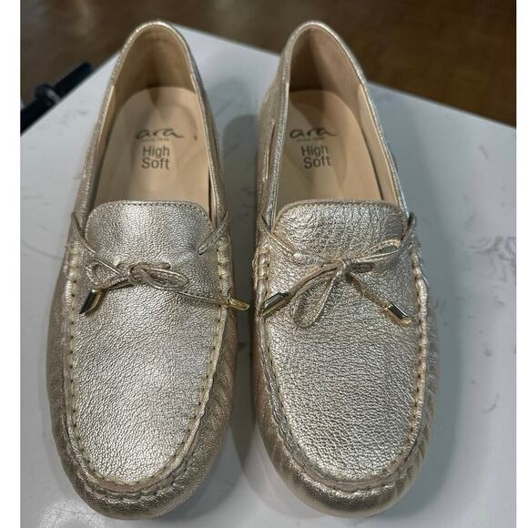 Ara Women’s Amarillo Women's Driving Moccasin Loafer, Metallic Platinum, Size 5 - Picture 3 of 7